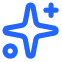 Blue sparkle icon representing innovation, highlight, or special feature