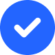 Blue checkmark icon representing confirmation, approval, or completed action
