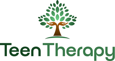 TeenTherapy Brand Logo TeenTherapy logo with tree design representing mental health and counseling services for teenagers